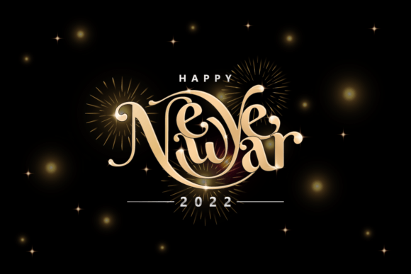 Download Happy New Year Lettering Font Gold Color - New year Collection